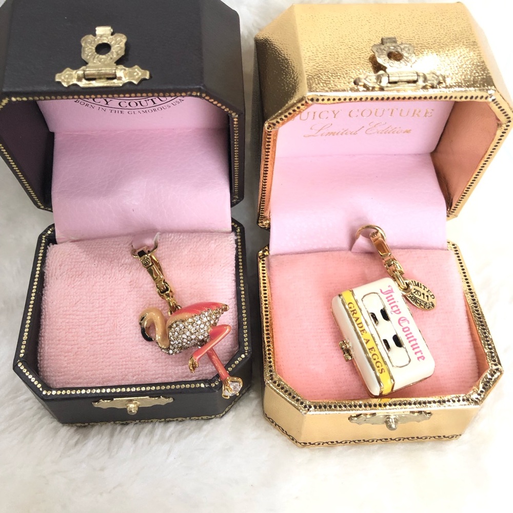 Juicy Couture Charm bundle Easter eggs and flamingo